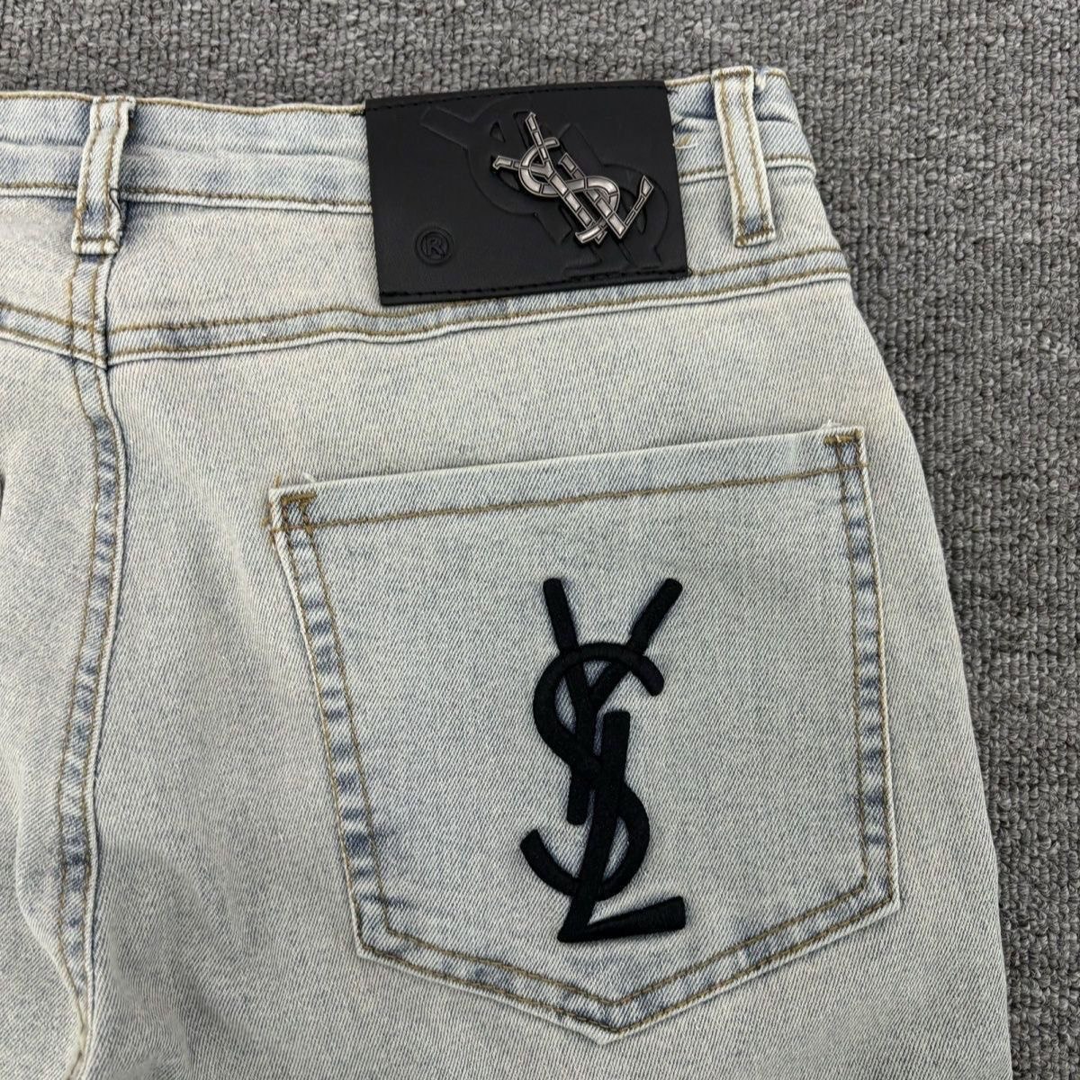 Yves Saint Laurent Monogram Denim Jeans -3