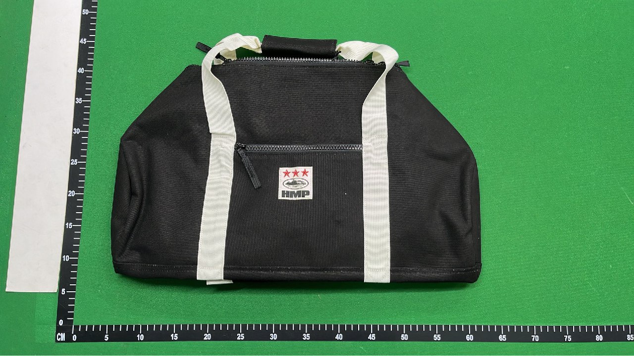 Cortez Alcatraz Duffle Bag - Black with Beige Straps -2