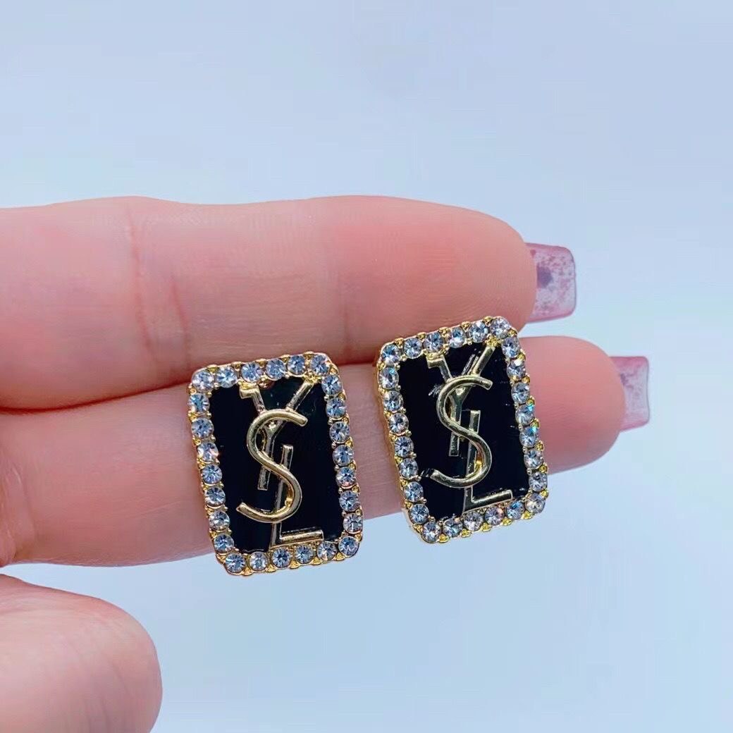Saint Laurent Monogram Square Earrings -3