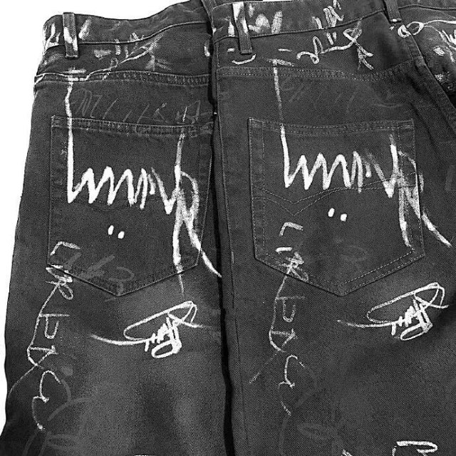 Balenciaga Graffiti Washed Denim Trousers [1 style] -2