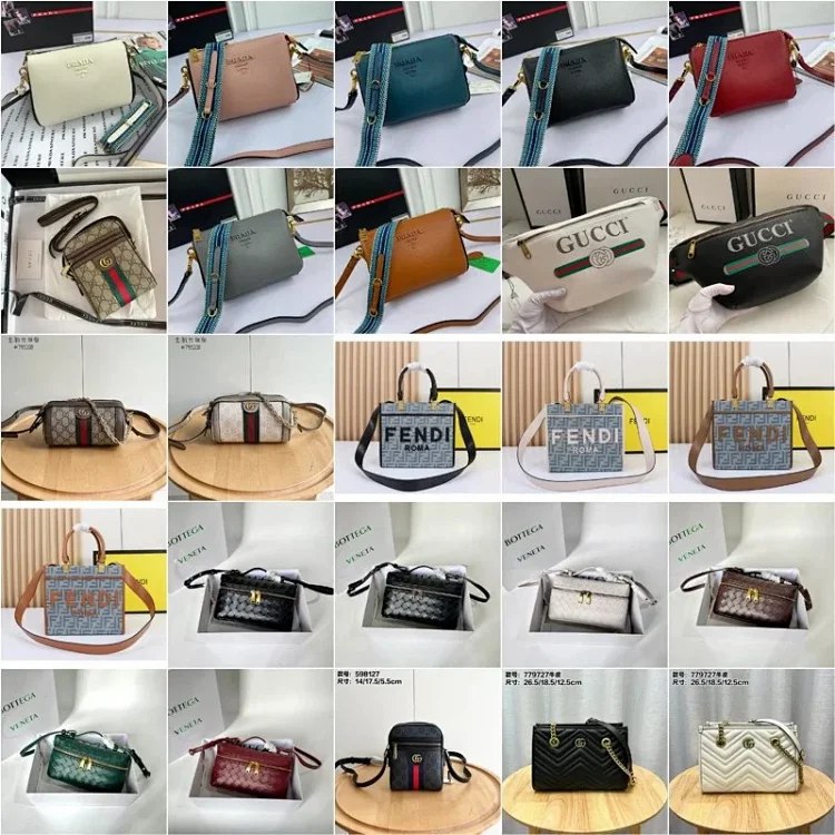 Prada Gucci Dior Bottega Veneta 2025 new high-grade genuine leather shoulder messenger bag -3