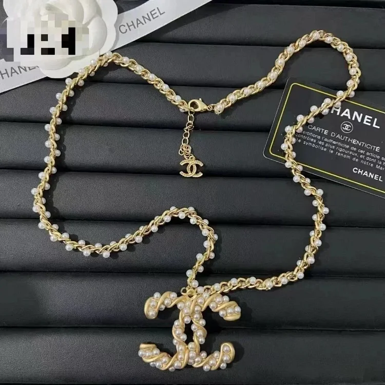 Chanel Pearl CC Logo Necklace