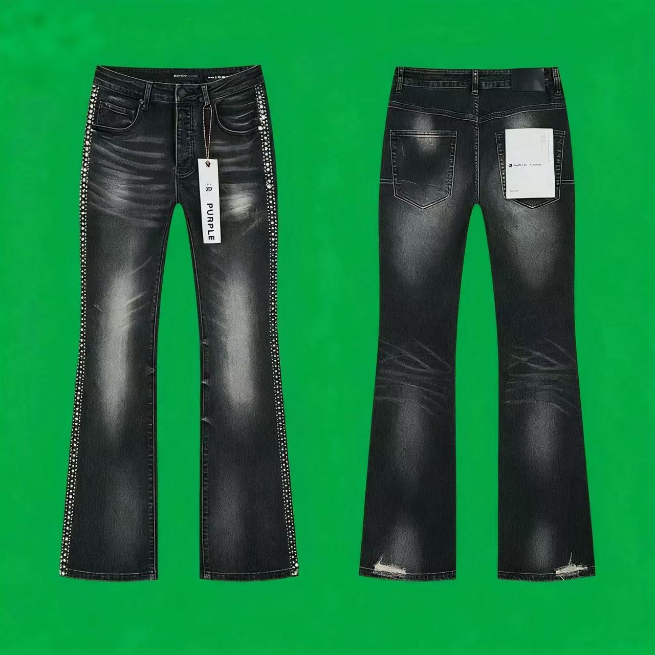 Purple Flared Jeans 35 styles -4