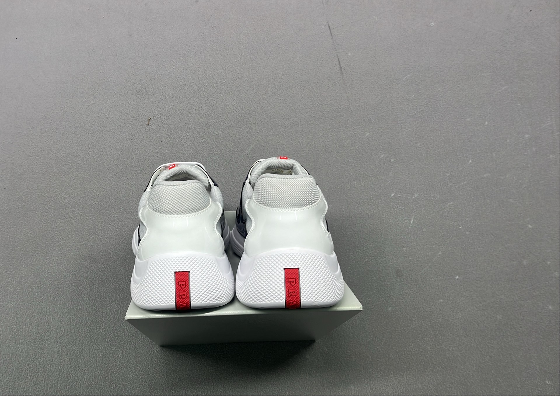 Prada Yellow Leather Sneakers with White Laces and Mesh Details -3