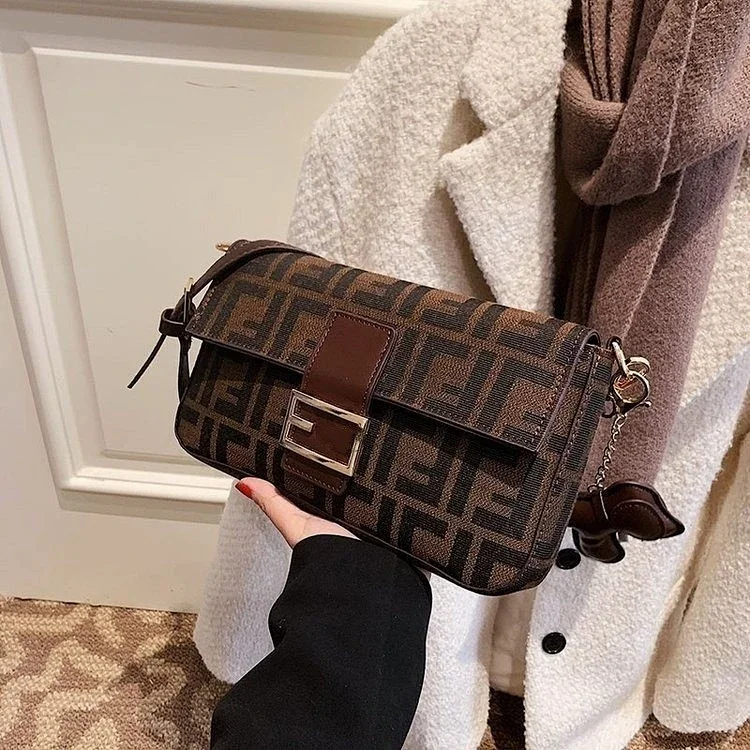 Fendi Brown Monogram Canvas Sh