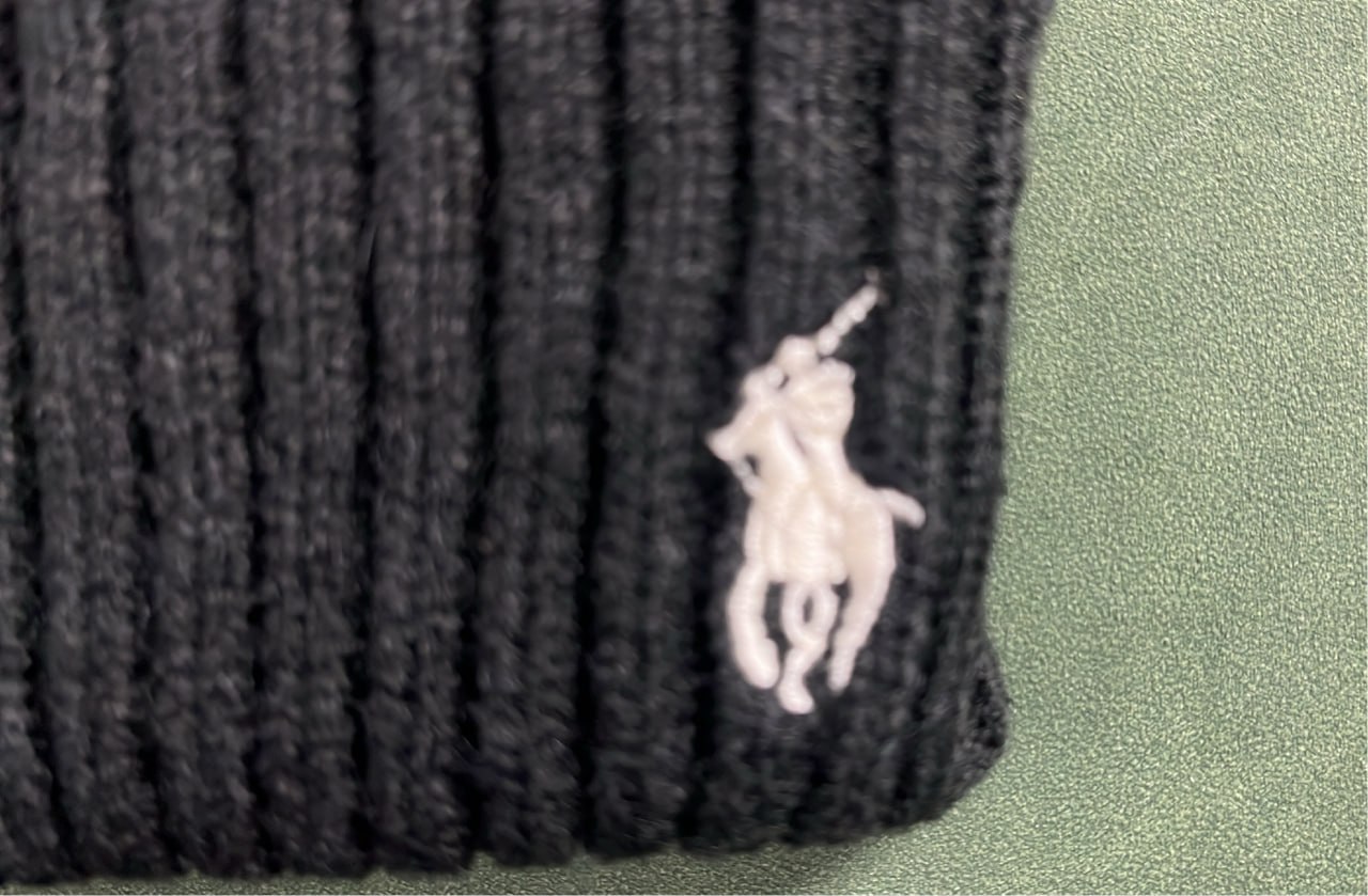 Ralph Lauren Gray Cable Knit Beanie with Pony Logo  Headwea -3