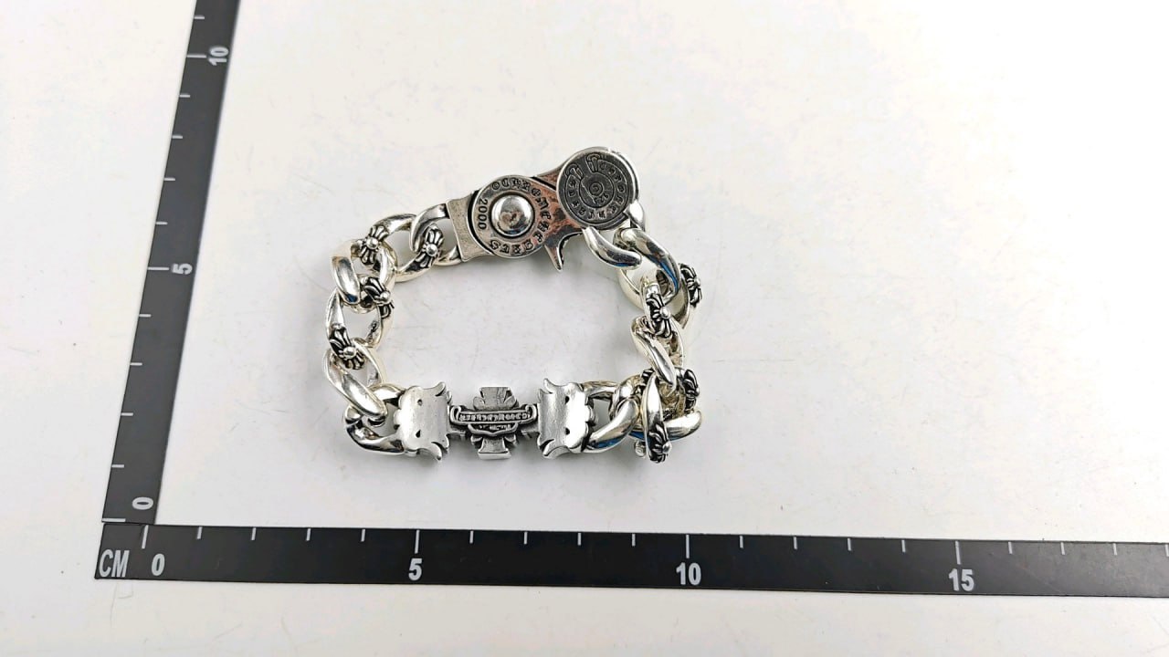 Chrome Hearts Silver Floral Bracelet for Men - Luxury Gothic Jewelry  Accessories -4