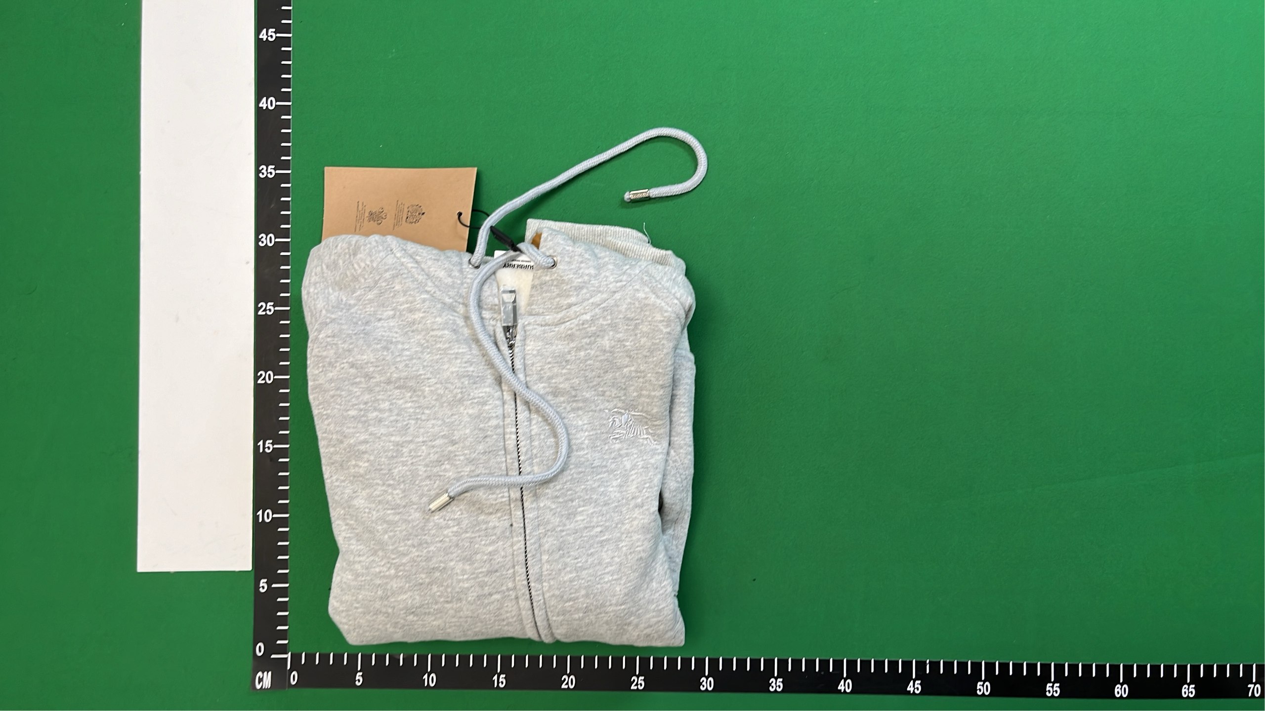  Burberry Black Fleece Zip-Up Hoodie with Check Lining -3