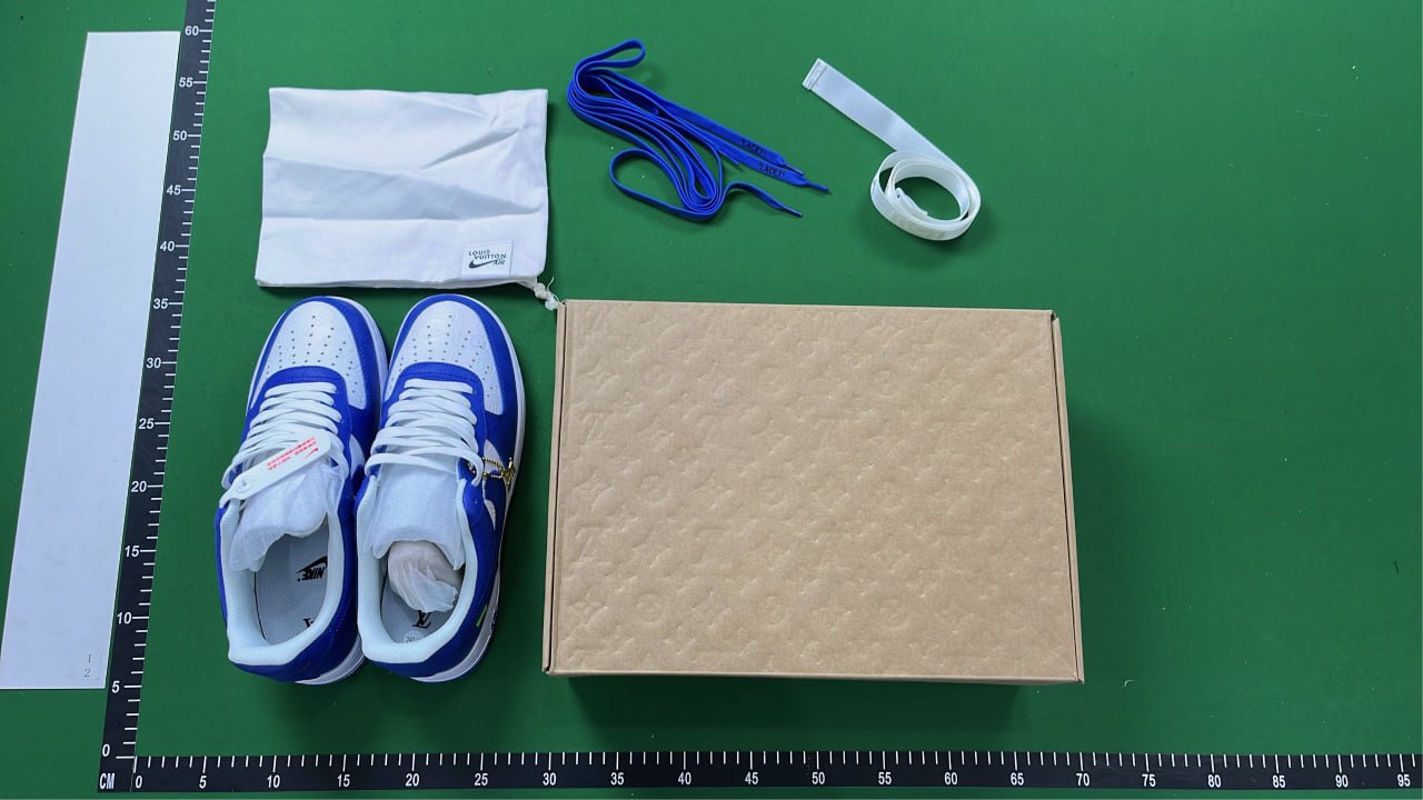 Nike x Louis Vuitton Air Force 1 Low Green Monogram Sneakers -3