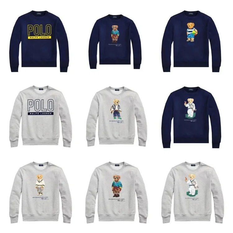 Ralph Laure Polo Sport Unisex Bear Print Autumn and Winter Sweatshirt -2