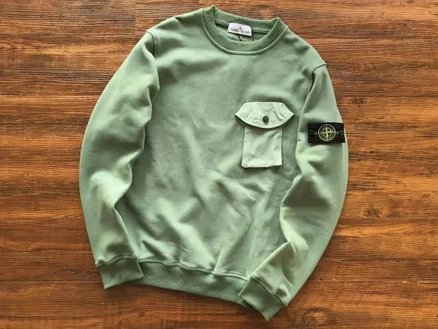 Stone Island Round Neck Badge Sweater Slim Knit Top -3