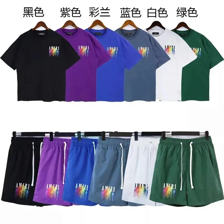 Amiri Rainbow Drip T-ShirtShor