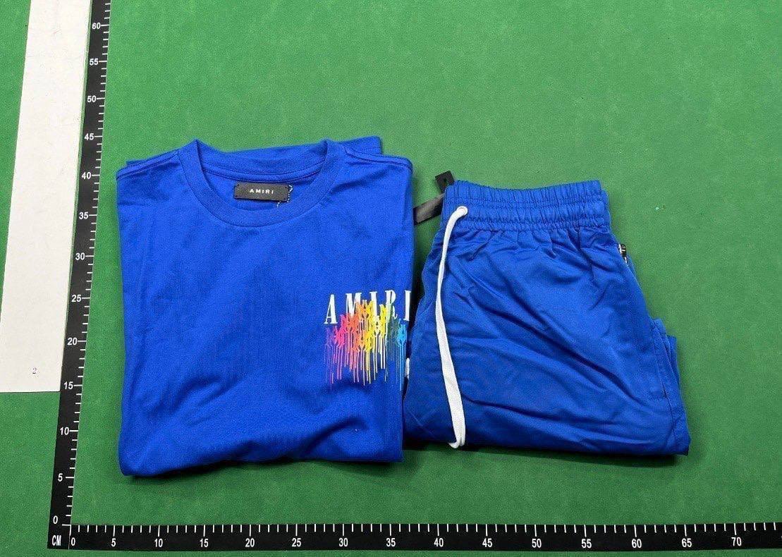 Amiri Rainbow Drip T-ShirtShorts Set [6 styles] -4