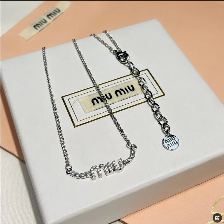 Miu Miu Logo Pendant Necklace -3