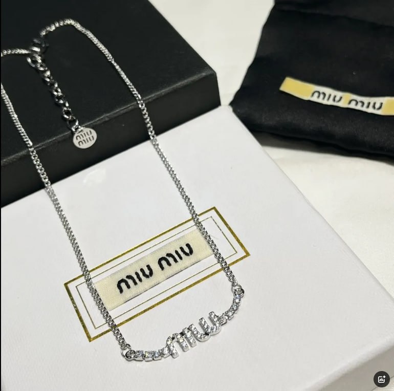 Miu Miu Logo Pendant Necklace -2
