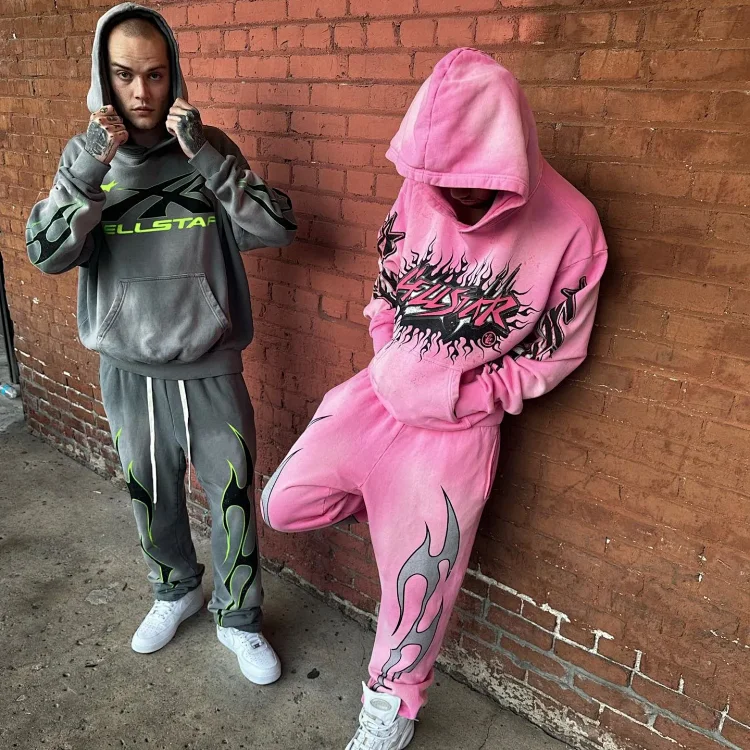  HELLSTAR Flame Print Hoodie a