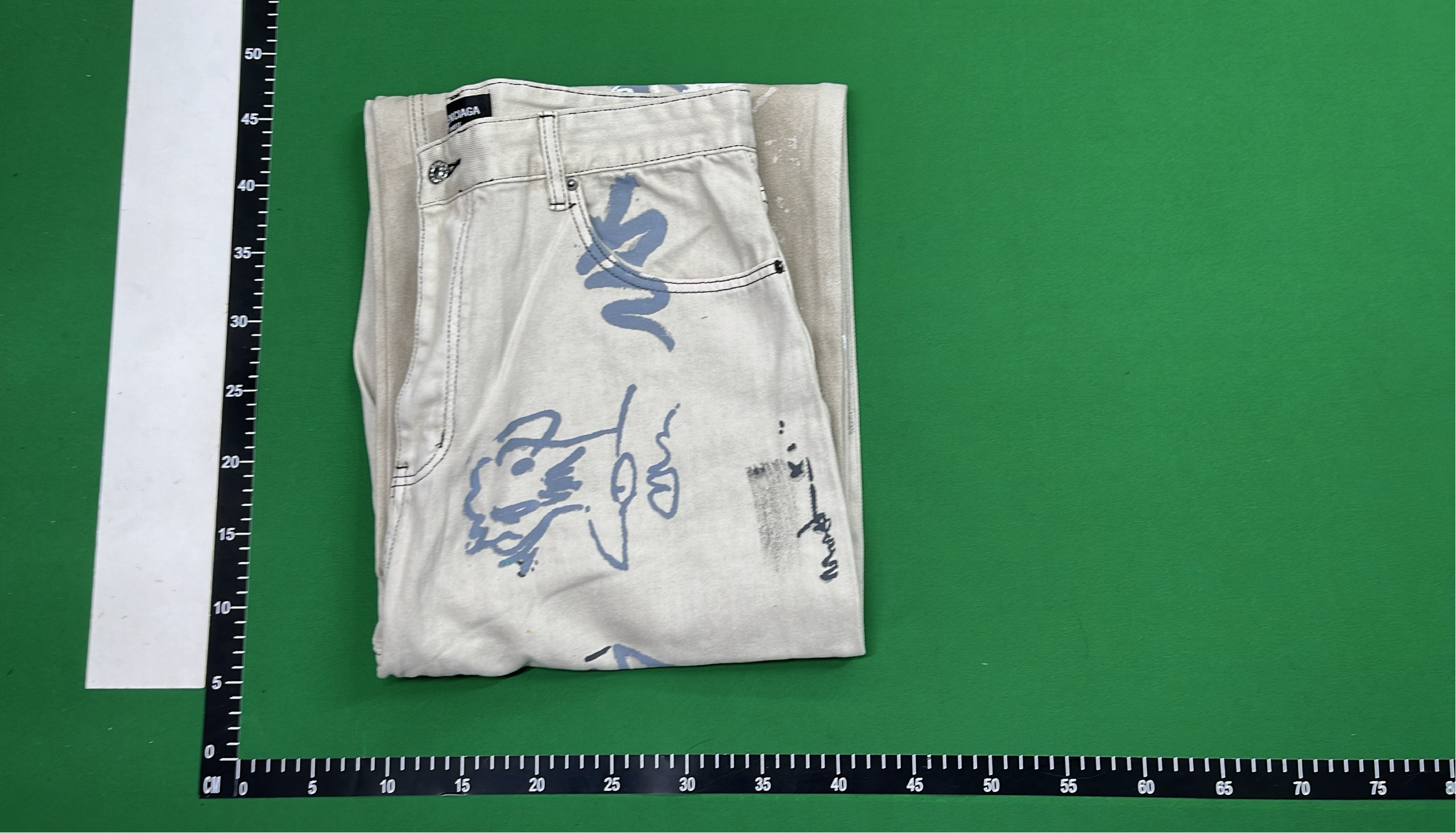 Abstract Graffiti Print Wide Leg Jeans for Men -4